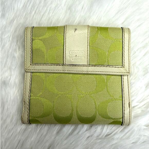 Vintage COACH  y2k Lime Wallet - Picture 1 of 12